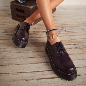Dr. Martens 1461 Platform Quad Oxfords in Burgundy (brand new!)